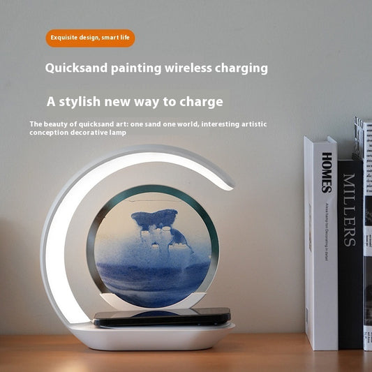 Creative Desktop Wireless Charger Fast Sand Painting Light